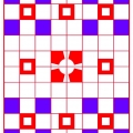 Sm BR SQ on RED Blu Grid